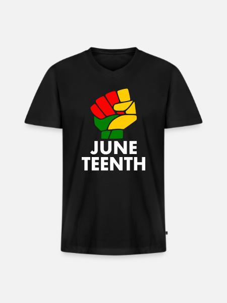 juneteenth - Men's Premium Organic T-shirt with V-neck - black