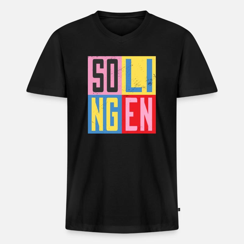 Solingen Städte Design - Männer Premium Bio T-Shirt mit V-Ausschnitt - Schwarz