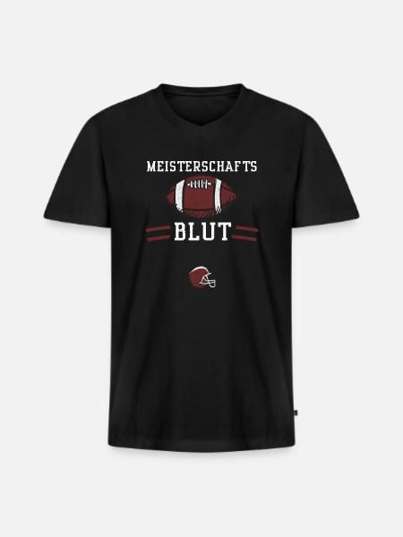 Meisterschafts Blut - Football - Männer Premium Bio T-Shirt mit V-Ausschnitt - Schwarz