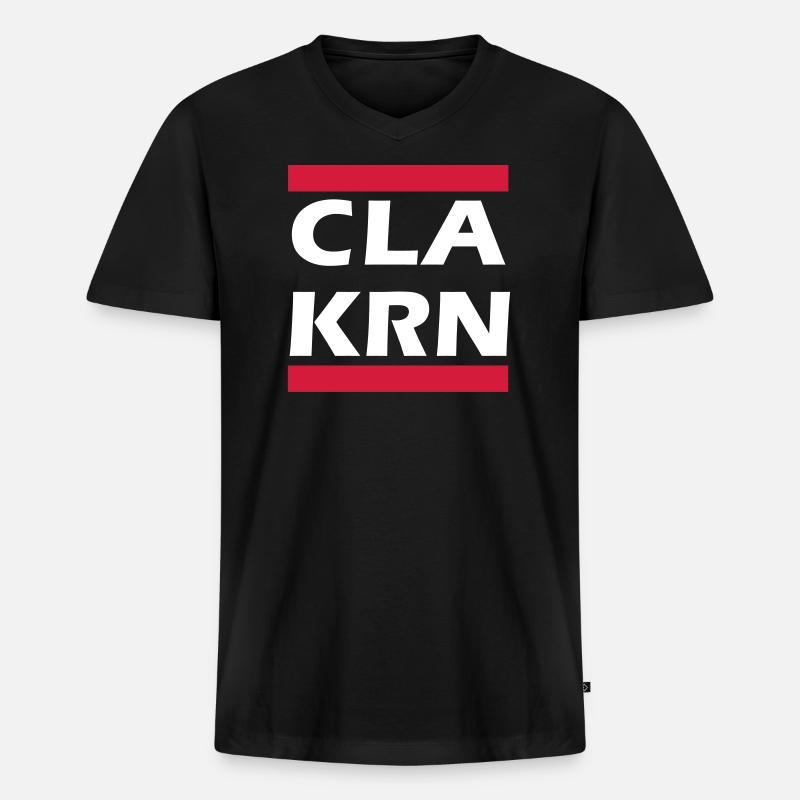 CLA KRN - Männer Premium Bio T-Shirt mit V-Ausschnitt - Schwarz