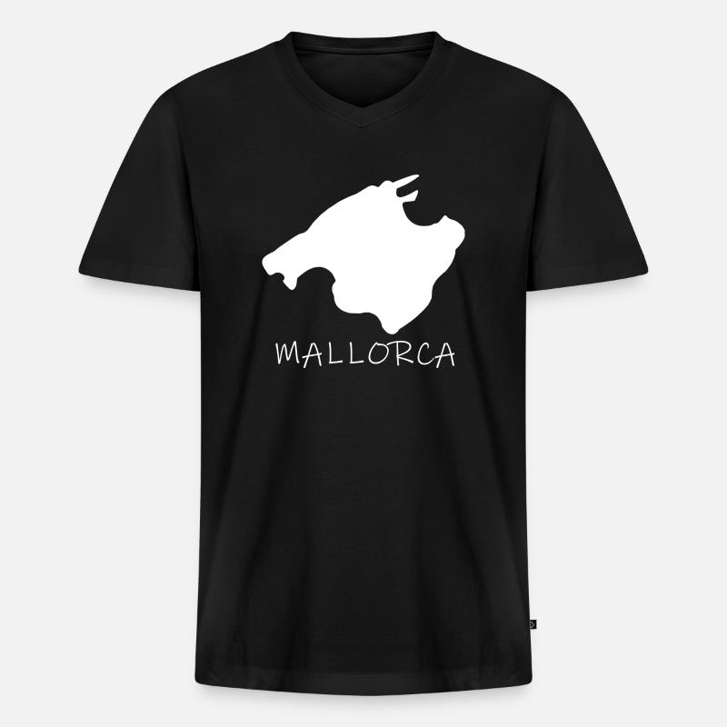 Mallorca - Männer Premium Bio T-Shirt mit V-Ausschnitt - Schwarz
