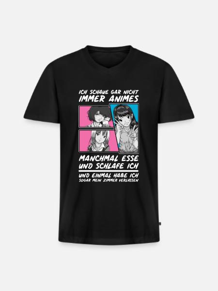 Anime - Männer Premium Bio T-Shirt mit V-Ausschnitt - Schwarz