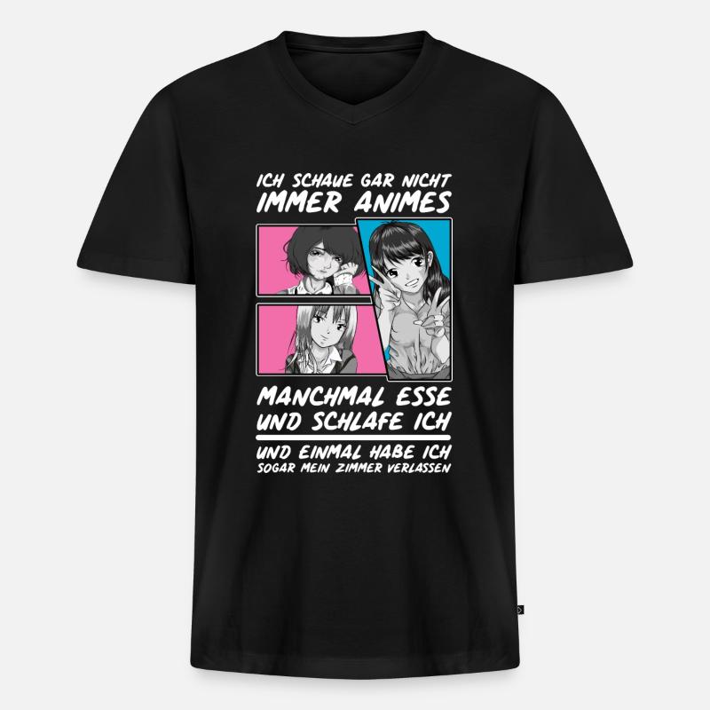 Anime - Männer Premium Bio T-Shirt mit V-Ausschnitt - Schwarz