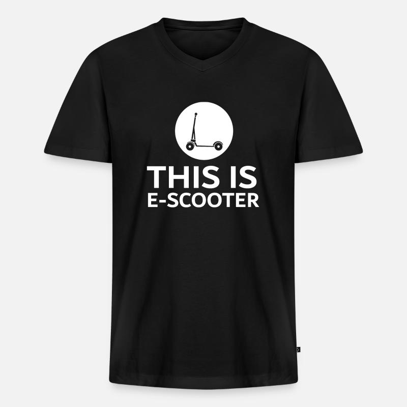 E-Scooter E-Roller Scooter - Männer Premium Bio T-Shirt mit V-Ausschnitt - Schwarz