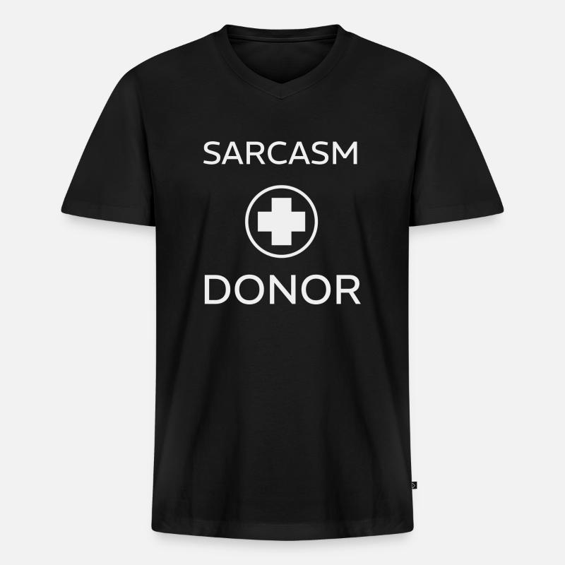 SARKASMUS SPENDER - Männer Premium Bio T-Shirt mit V-Ausschnitt - Schwarz