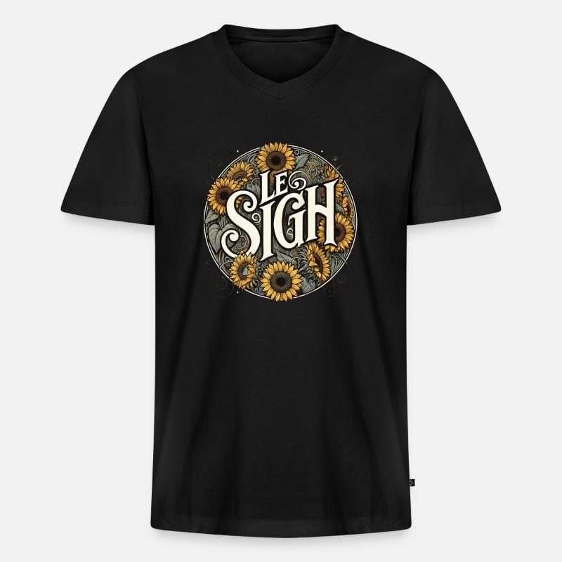 Le Seufzer - Männer Premium Bio T-Shirt mit V-Ausschnitt - Schwarz