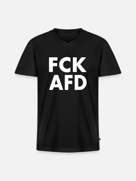 Fck afd - Männer Premium Bio T-Shirt mit V-Ausschnitt - Schwarz