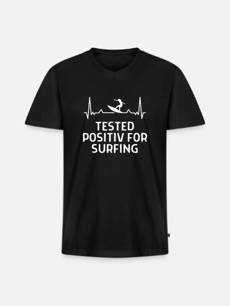 Surfing Surfer Funny Sniffer Gift - Men's Premium Organic T-shirt with V-neck - black