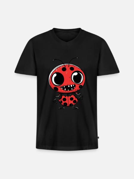 Ladybug Halloween Funny Zombie - Men's Premium Organic T-shirt with V-neck - black