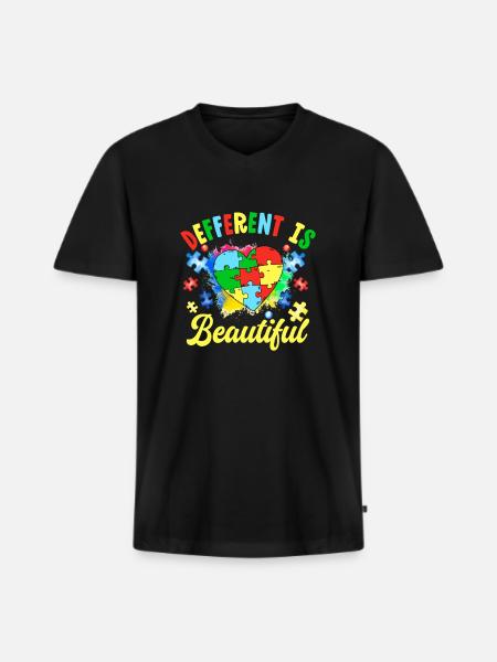 Different is beautiful - Men's Premium Organic T-shirt with V-neck - black