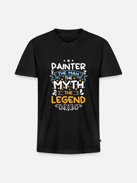 Painter Varnisher Paint Craftsman - Men's Premium Organic T-shirt with V-neck - black