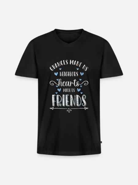 Nachbar Bester Nachbar Bier - Männer Premium Bio T-Shirt mit V-Ausschnitt - Schwarz
