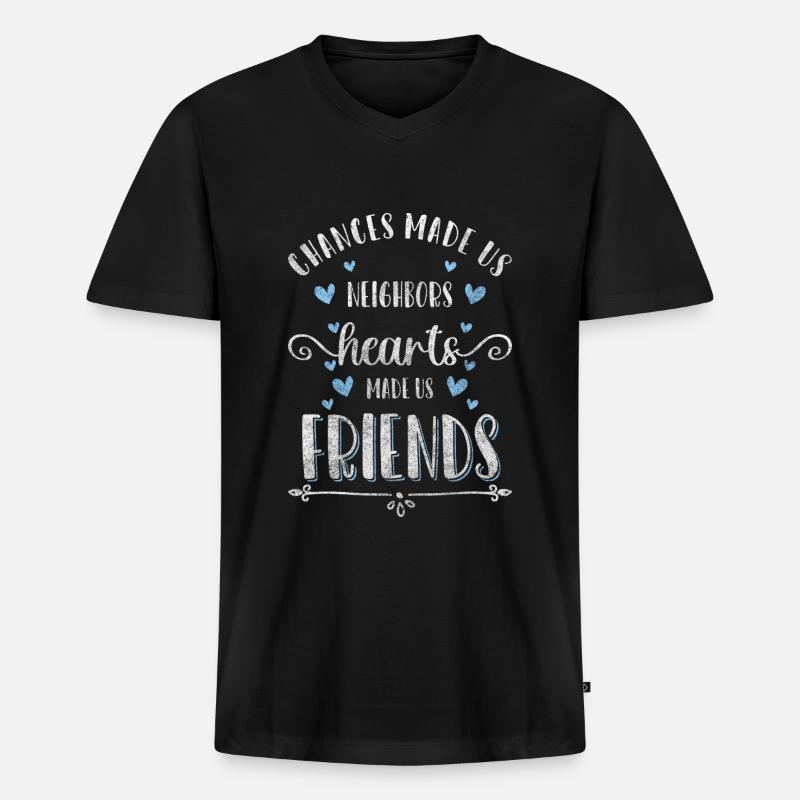 Nachbar Bester Nachbar Bier - Männer Premium Bio T-Shirt mit V-Ausschnitt - Schwarz