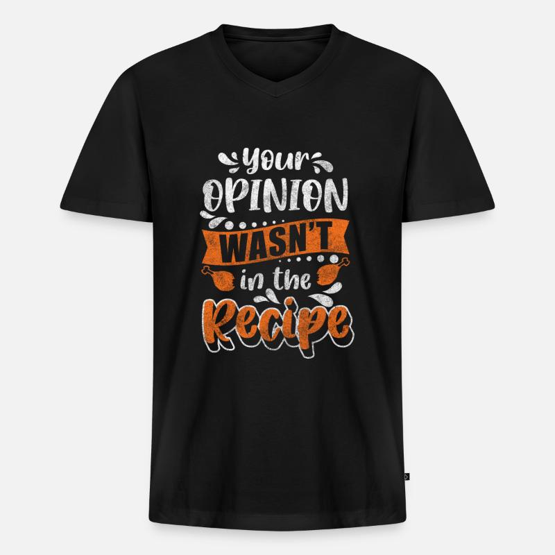 Koch Chef - Männer Premium Bio T-Shirt mit V-Ausschnitt - Schwarz