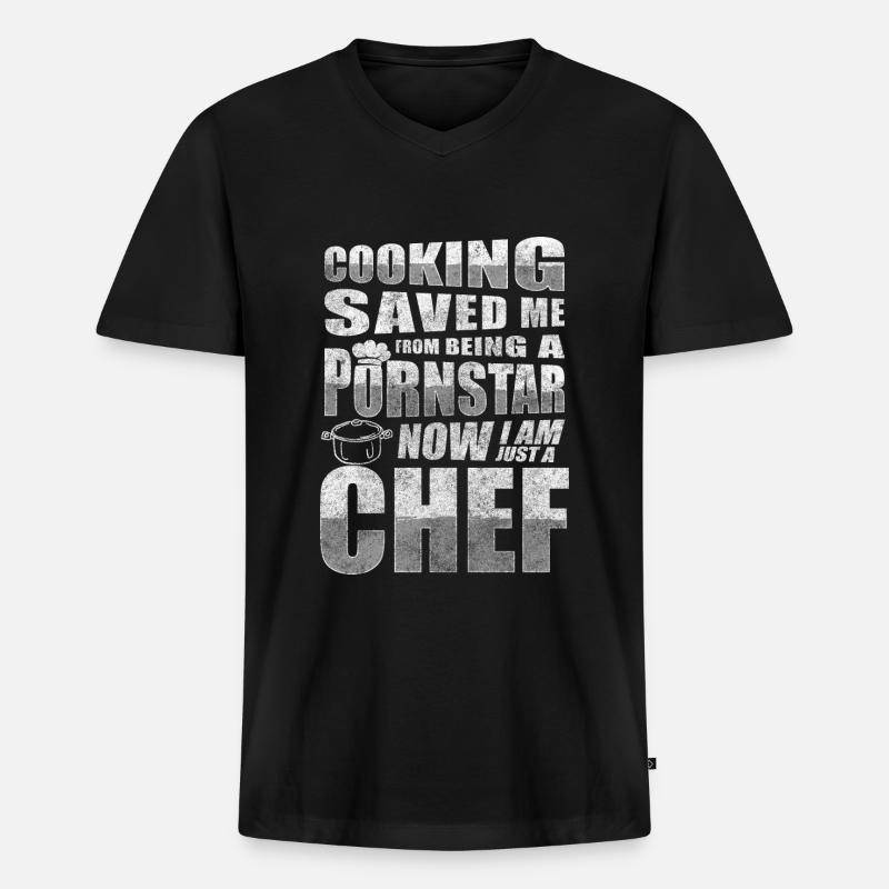 Küche Chef Restaurant Geschmack - Männer Premium Bio T-Shirt mit V-Ausschnitt - Schwarz