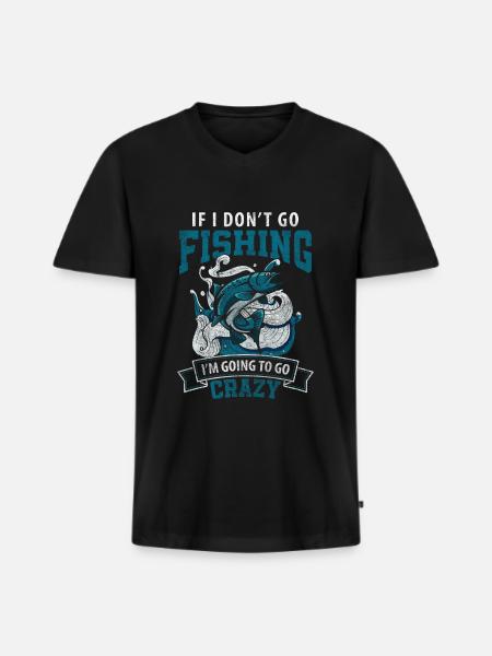 Fishing Fish Hobby - Men's Premium Organic T-shirt with V-neck - black