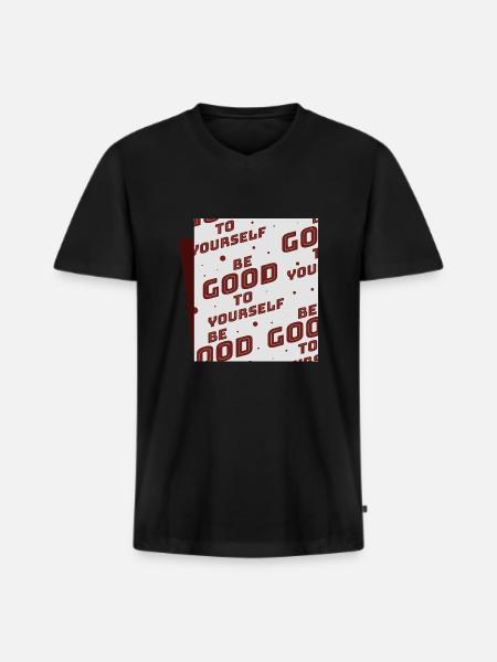Be good to yourself - Men's Premium Organic T-shirt with V-neck - black