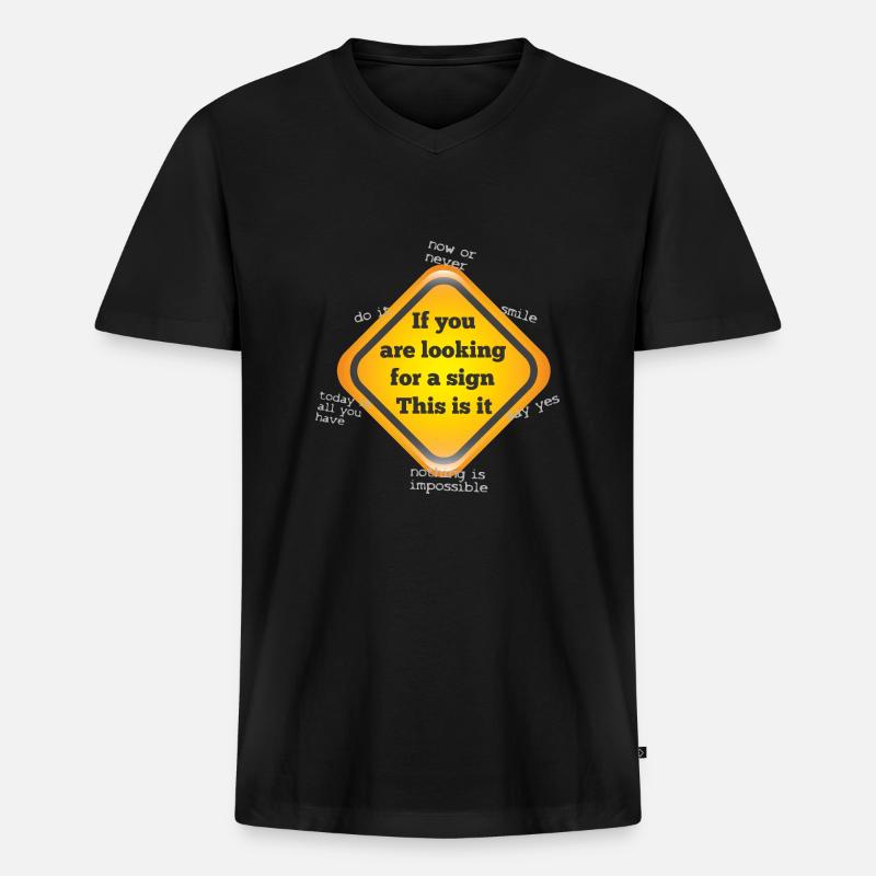 This sign is it - Männer Premium Bio T-Shirt mit V-Ausschnitt - Schwarz