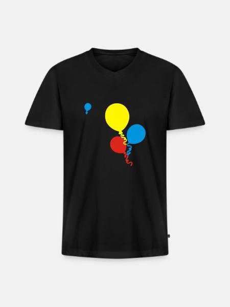 ballons - Männer Premium Bio T-Shirt mit V-Ausschnitt - Schwarz