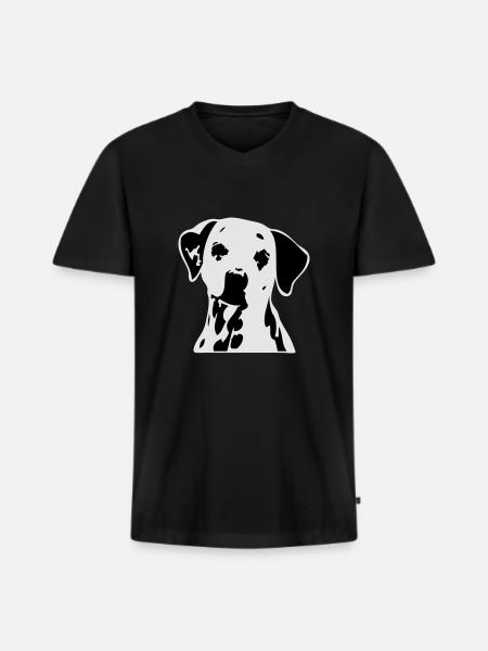 dogz_dalmatiner - Men's Premium Organic T-shirt with V-neck - black