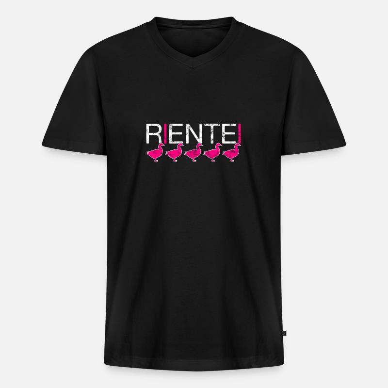 Rente - Männer Premium Bio T-Shirt mit V-Ausschnitt - Schwarz