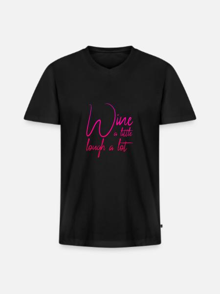 funny wine saying - Men's Premium Organic T-shirt with V-neck - black
