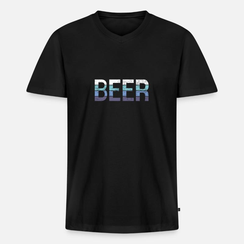 Bier - Männer Premium Bio T-Shirt mit V-Ausschnitt - Schwarz