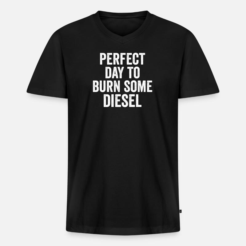 Diesel Fahrer Autotuning Tuning Auto - Männer Premium Bio T-Shirt mit V-Ausschnitt - Schwarz