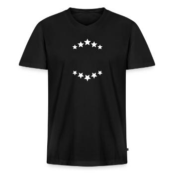 Stern Sterne Sternchen Selbst gestalten - Männer Premium Bio T-Shirt mit V-Ausschnitt - Schwarz - Vorne - Nico (187cm)