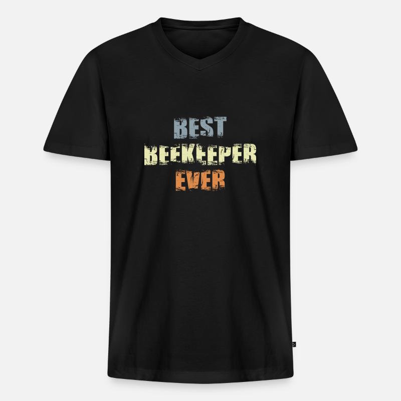 Bester Imker - Männer Premium Bio T-Shirt mit V-Ausschnitt - Schwarz