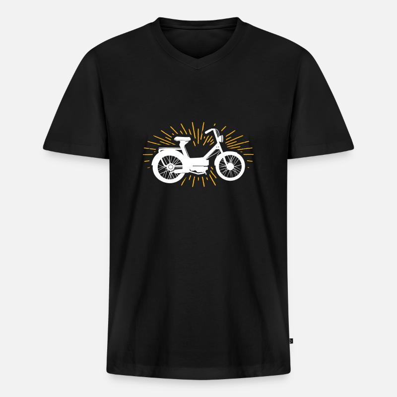 Mofa - Männer Premium Bio T-Shirt mit V-Ausschnitt - Schwarz