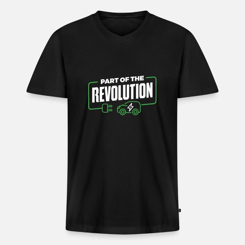 Elektroauto - Männer Premium Bio T-Shirt mit V-Ausschnitt - Schwarz
