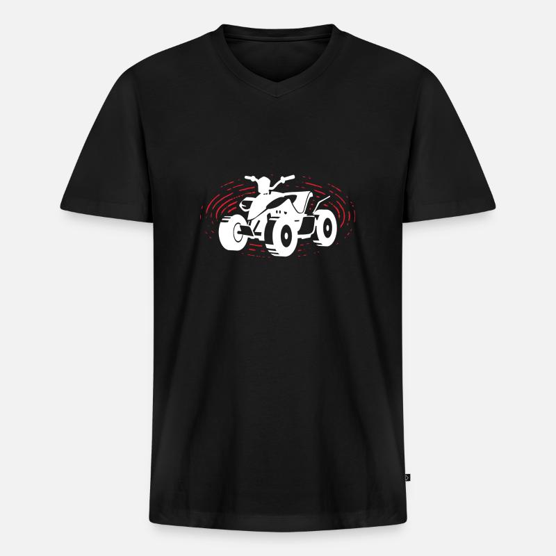 Quad - Männer Premium Bio T-Shirt mit V-Ausschnitt - Schwarz