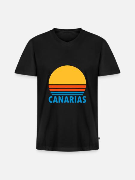 Canarias (split sun) - Men's Premium Organic T-shirt with V-neck - black
