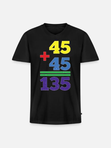 45 + 45 = 135 29 - Men's Premium Organic T-shirt with V-neck - black