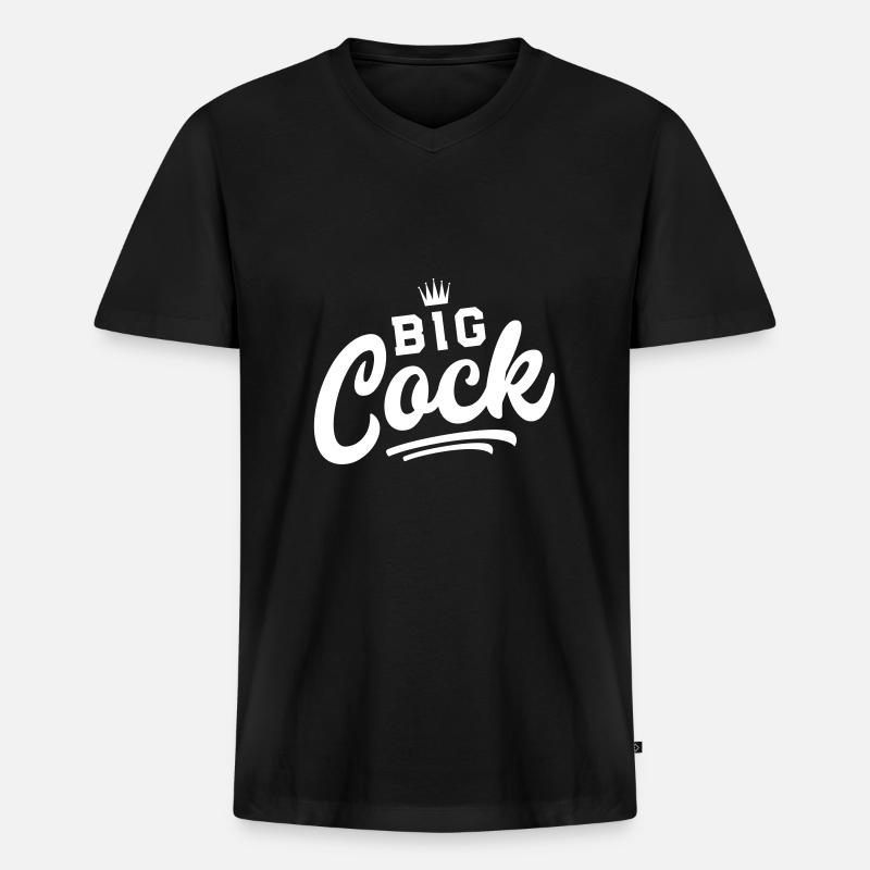 penis big cock - Männer Premium Bio T-Shirt mit V-Ausschnitt - Schwarz