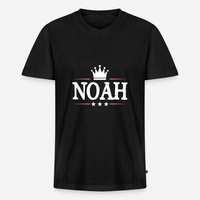 Noah - Männer Premium Bio T-Shirt mit V-Ausschnitt - Schwarz