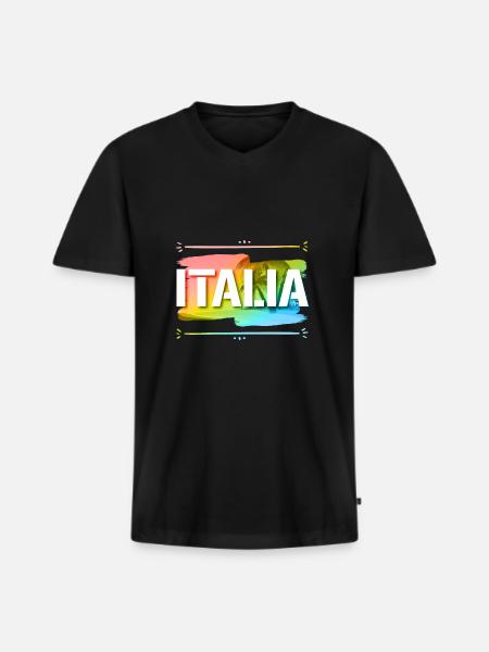 Italia - Men's Premium Organic T-shirt with V-neck - black