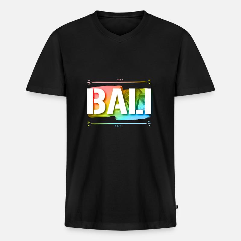 Bali - Männer Premium Bio T-Shirt mit V-Ausschnitt - Schwarz