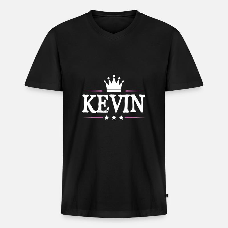 Kevin - Männer Premium Bio T-Shirt mit V-Ausschnitt - Schwarz