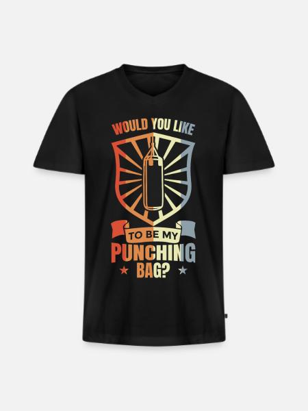 Boxsack Witz - Männer Premium Bio T-Shirt mit V-Ausschnitt - Schwarz