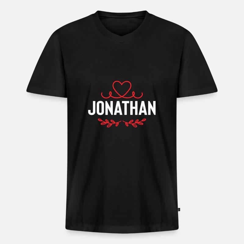Jonathan - Männer Premium Bio T-Shirt mit V-Ausschnitt - Schwarz