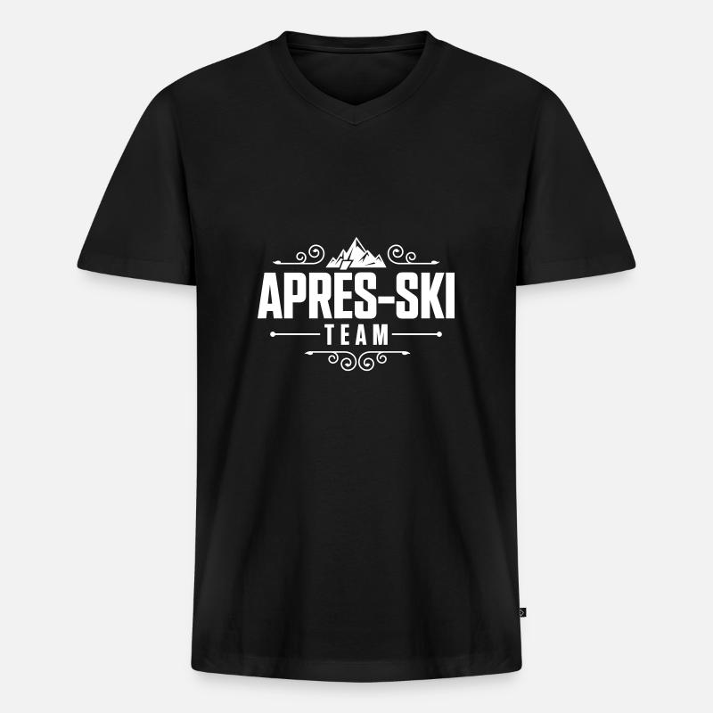 apres ski team - Männer Premium Bio T-Shirt mit V-Ausschnitt - Schwarz