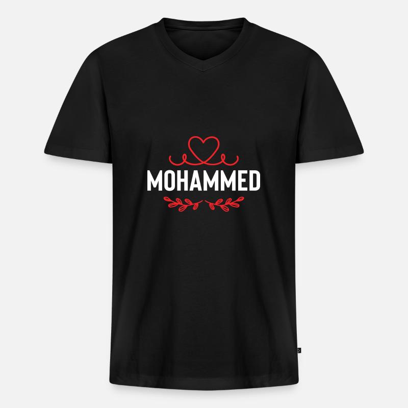 Mohammed - Männer Premium Bio T-Shirt mit V-Ausschnitt - Schwarz