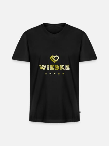 Wiebke Herz - Men's Premium Organic T-shirt with V-neck - black