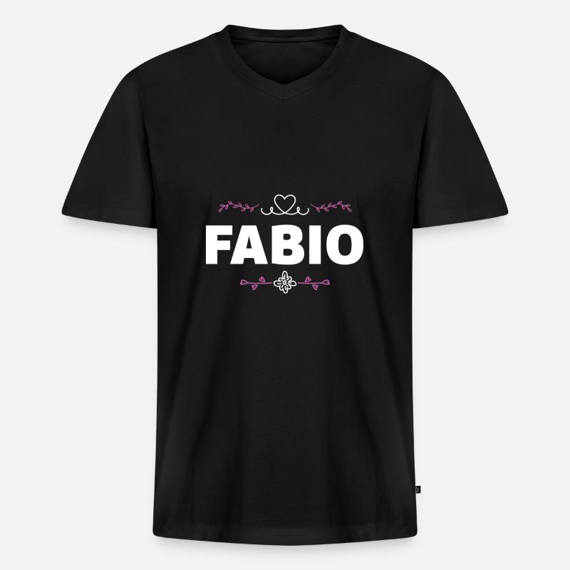 Fabio - Männer Premium Bio T-Shirt mit V-Ausschnitt - Schwarz