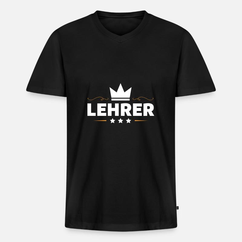 Lehrer Beruf - Männer Premium Bio T-Shirt mit V-Ausschnitt - Schwarz