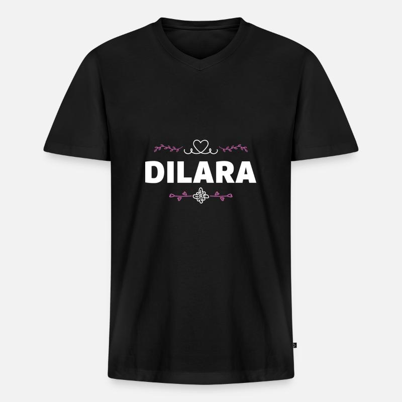 Dilara - Männer Premium Bio T-Shirt mit V-Ausschnitt - Schwarz