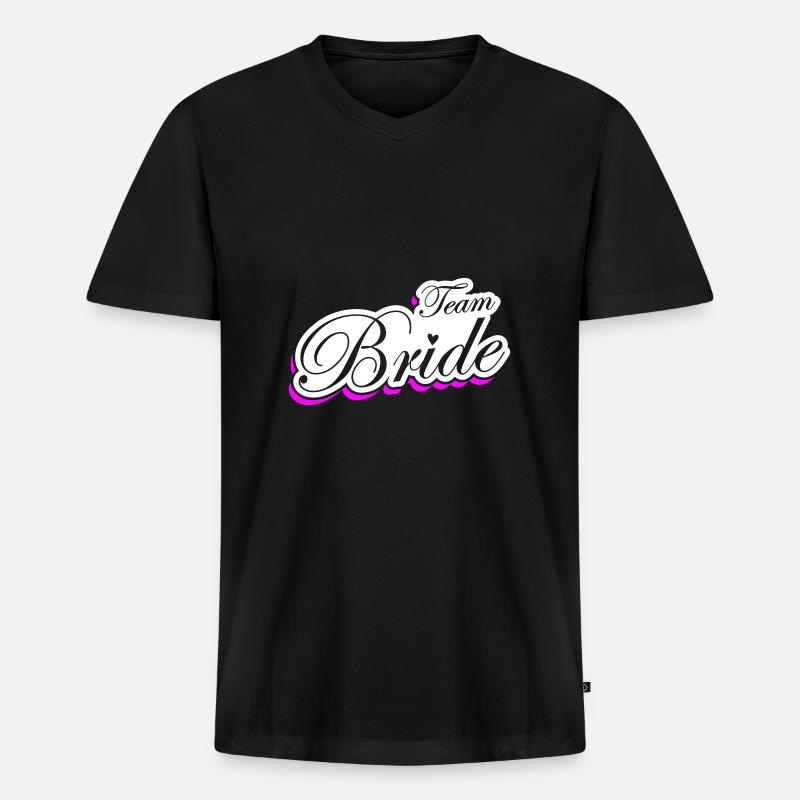 Team Braut Hochzeit - Männer Premium Bio T-Shirt mit V-Ausschnitt - Schwarz