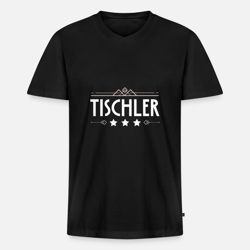 Tischler Beruf - Männer Premium Bio T-Shirt mit V-Ausschnitt - Schwarz